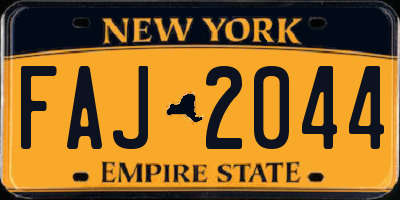 NY license plate FAJ2044