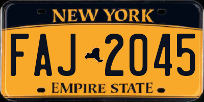 NY license plate FAJ2045