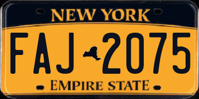 NY license plate FAJ2075