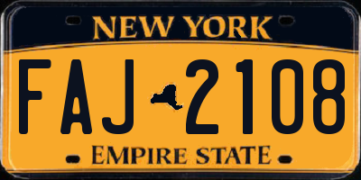 NY license plate FAJ2108