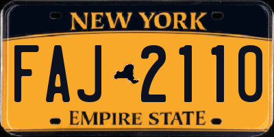 NY license plate FAJ2110