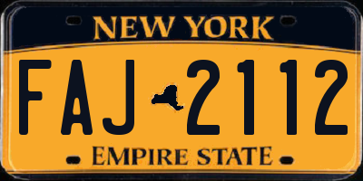 NY license plate FAJ2112