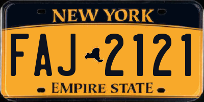 NY license plate FAJ2121