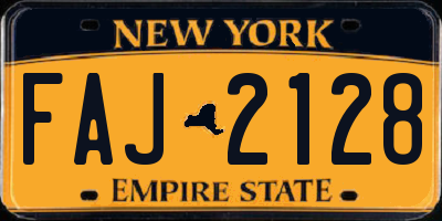 NY license plate FAJ2128
