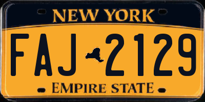 NY license plate FAJ2129