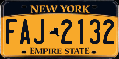 NY license plate FAJ2132