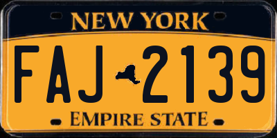 NY license plate FAJ2139