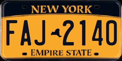 NY license plate FAJ2140