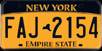 NY license plate FAJ2154