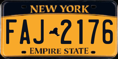 NY license plate FAJ2176