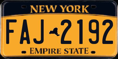 NY license plate FAJ2192