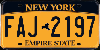 NY license plate FAJ2197