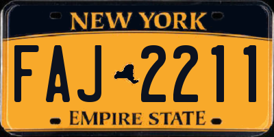 NY license plate FAJ2211