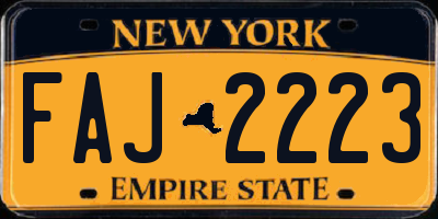 NY license plate FAJ2223