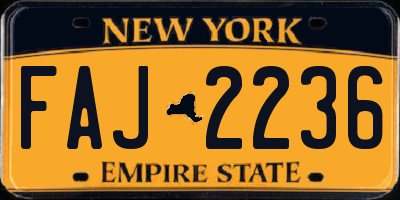 NY license plate FAJ2236