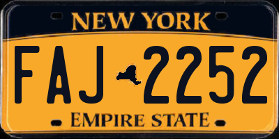 NY license plate FAJ2252