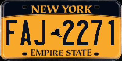 NY license plate FAJ2271