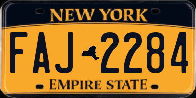 NY license plate FAJ2284