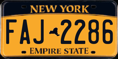 NY license plate FAJ2286