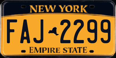 NY license plate FAJ2299