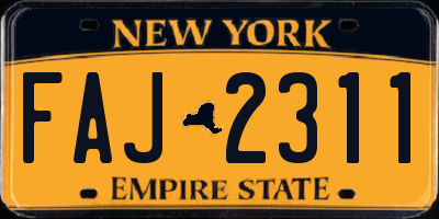 NY license plate FAJ2311