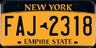 NY license plate FAJ2318