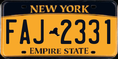 NY license plate FAJ2331