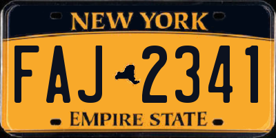 NY license plate FAJ2341
