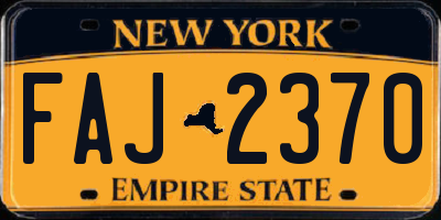 NY license plate FAJ2370