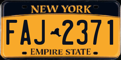 NY license plate FAJ2371