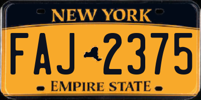 NY license plate FAJ2375