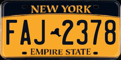 NY license plate FAJ2378