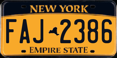 NY license plate FAJ2386