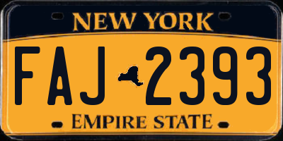 NY license plate FAJ2393