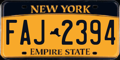 NY license plate FAJ2394
