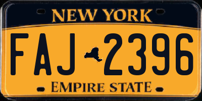 NY license plate FAJ2396