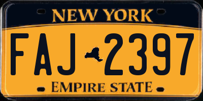 NY license plate FAJ2397