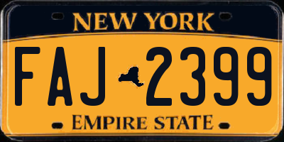 NY license plate FAJ2399