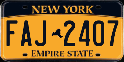NY license plate FAJ2407