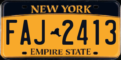 NY license plate FAJ2413