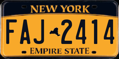 NY license plate FAJ2414