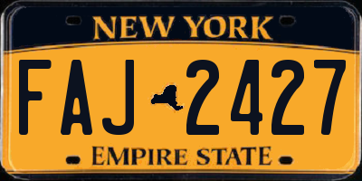 NY license plate FAJ2427