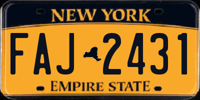 NY license plate FAJ2431