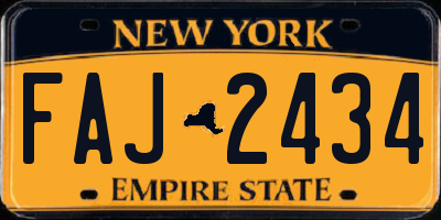 NY license plate FAJ2434