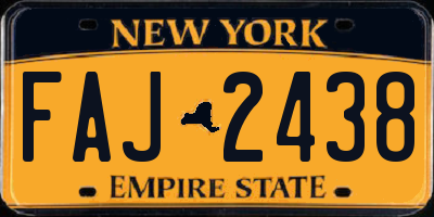 NY license plate FAJ2438