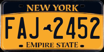 NY license plate FAJ2452