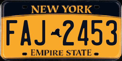 NY license plate FAJ2453
