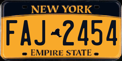 NY license plate FAJ2454