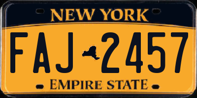 NY license plate FAJ2457
