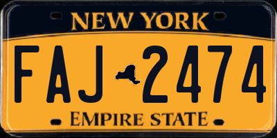 NY license plate FAJ2474